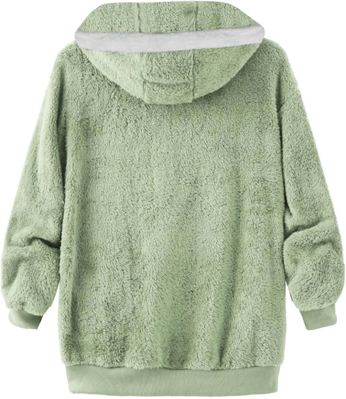Women's Sherpa Lined Coat Long Sleeve Fleece Line Parka Thicken Thermal Women Fleece Jacket Comfy Hooded Oversized
