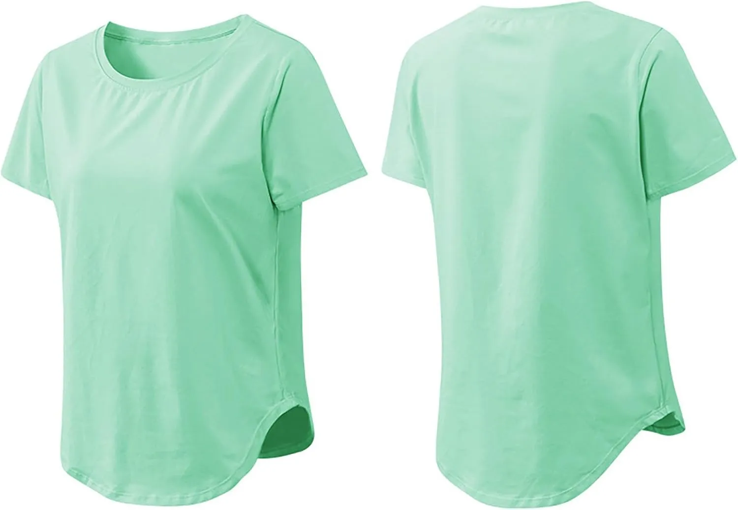 Women's Short Sleeve Workout Shirts Breathable UPF 50  Yoga Curved Hem T-Shirts Quick Dry Gym Running Athletic Tops