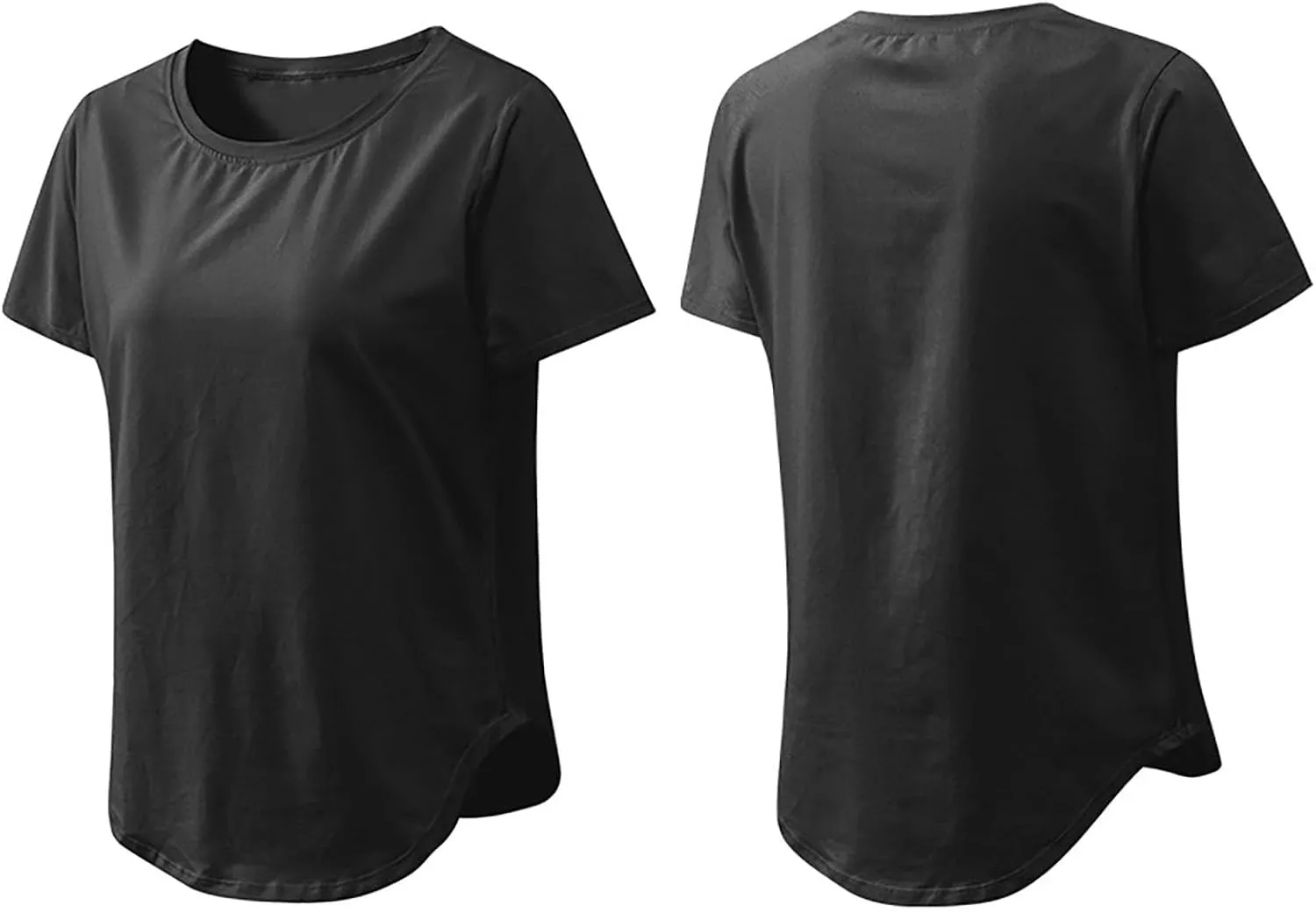 Women's Short Sleeve Workout Shirts Breathable UPF 50  Yoga Curved Hem T-Shirts Quick Dry Gym Running Athletic Tops