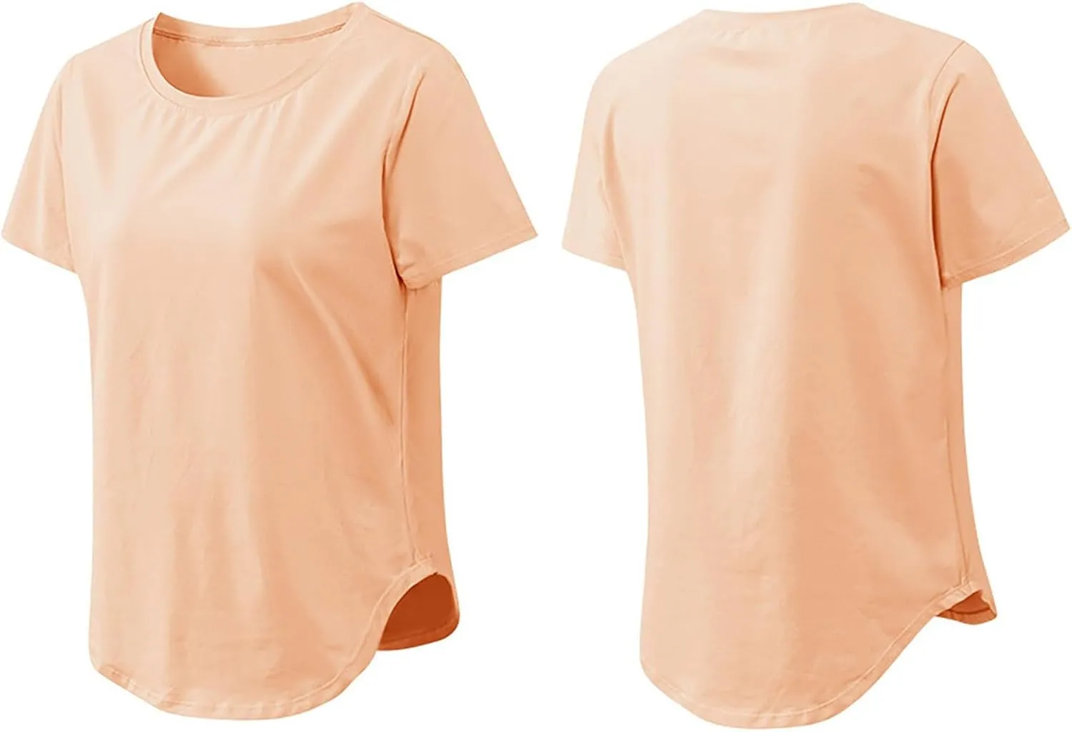 Women's Short Sleeve Workout Shirts Breathable UPF 50  Yoga Curved Hem T-Shirts Quick Dry Gym Running Athletic Tops