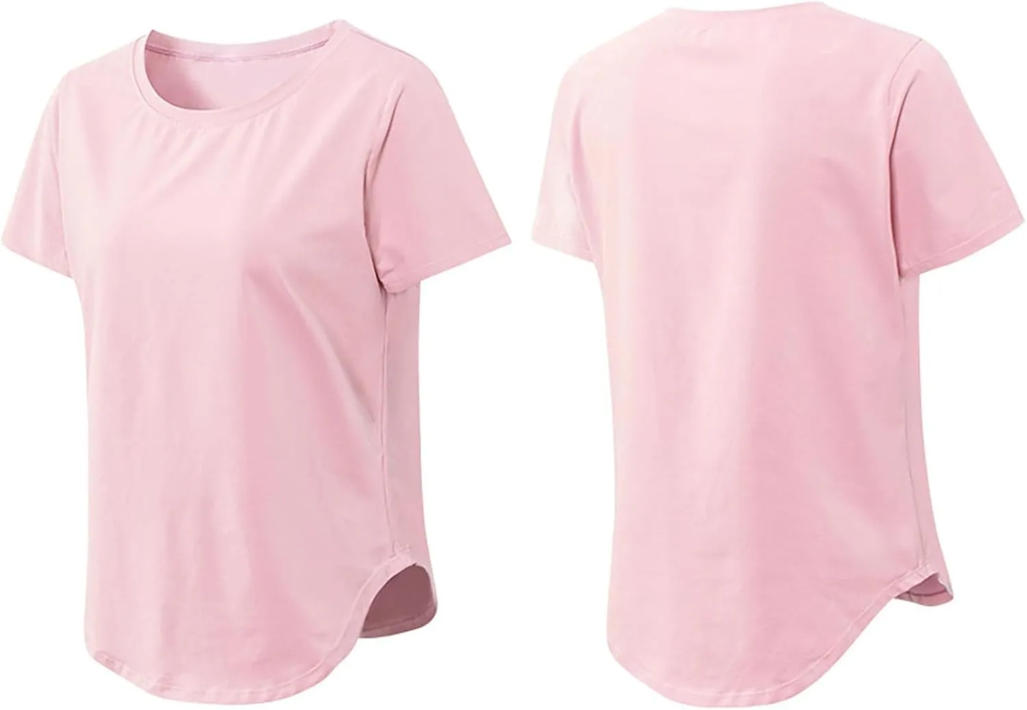 Women's Short Sleeve Workout Shirts Breathable UPF 50  Yoga Curved Hem T-Shirts Quick Dry Gym Running Athletic Tops