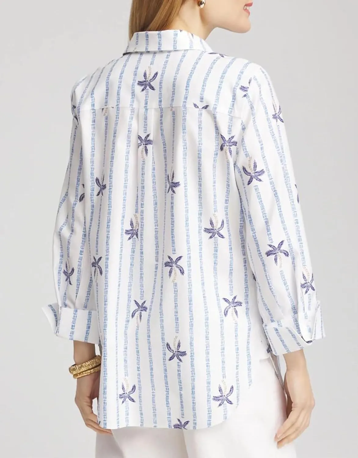 Women's Striped Shirt Long Sleeve V-Neck Button Down Blouse Casual Dressy Fit Tops