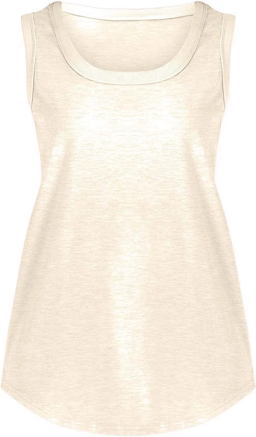 Womens Tank Tops Summer Loose Sleeveless Tops Scoop Neck Curved Hem Casual Flowy Shirt 2025 Outfits Clothes