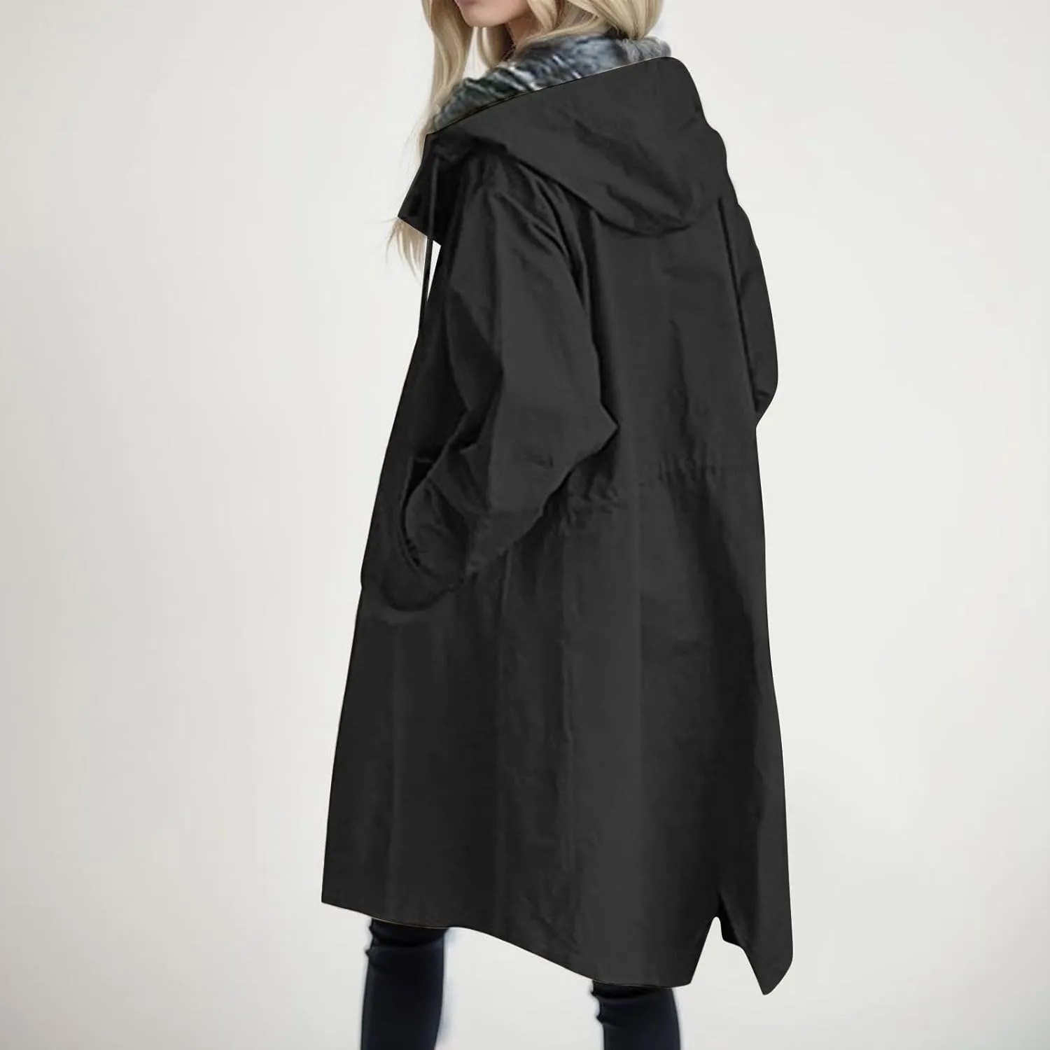 Women's Trench Coat 2024 Long Double-Breasted Fall Fashion Windbreaker Jackets Classic Lapel Slim Overcoat Outerwear