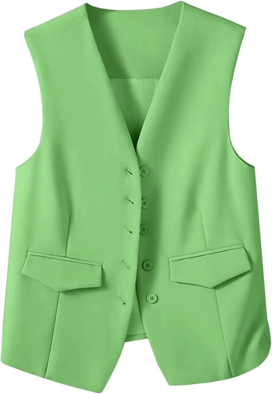Womens Vest Blazers Solid Buttons Sleeveless Waistcoat Tops Blazer Suit Coat Petite Blazer Dressy Casual