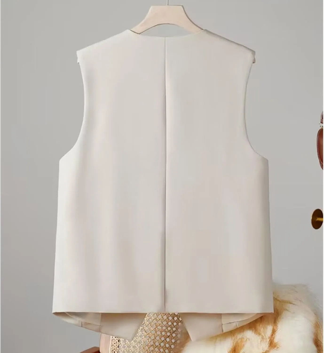 Womens Vest Blazers Solid Buttons Sleeveless Waistcoat Tops Blazer Suit Coat Petite Blazer Dressy Casual