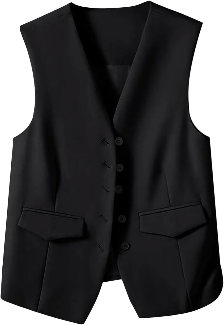 Womens Vest Blazers Solid Buttons Sleeveless Waistcoat Tops Blazer Suit Coat Petite Blazer Dressy Casual