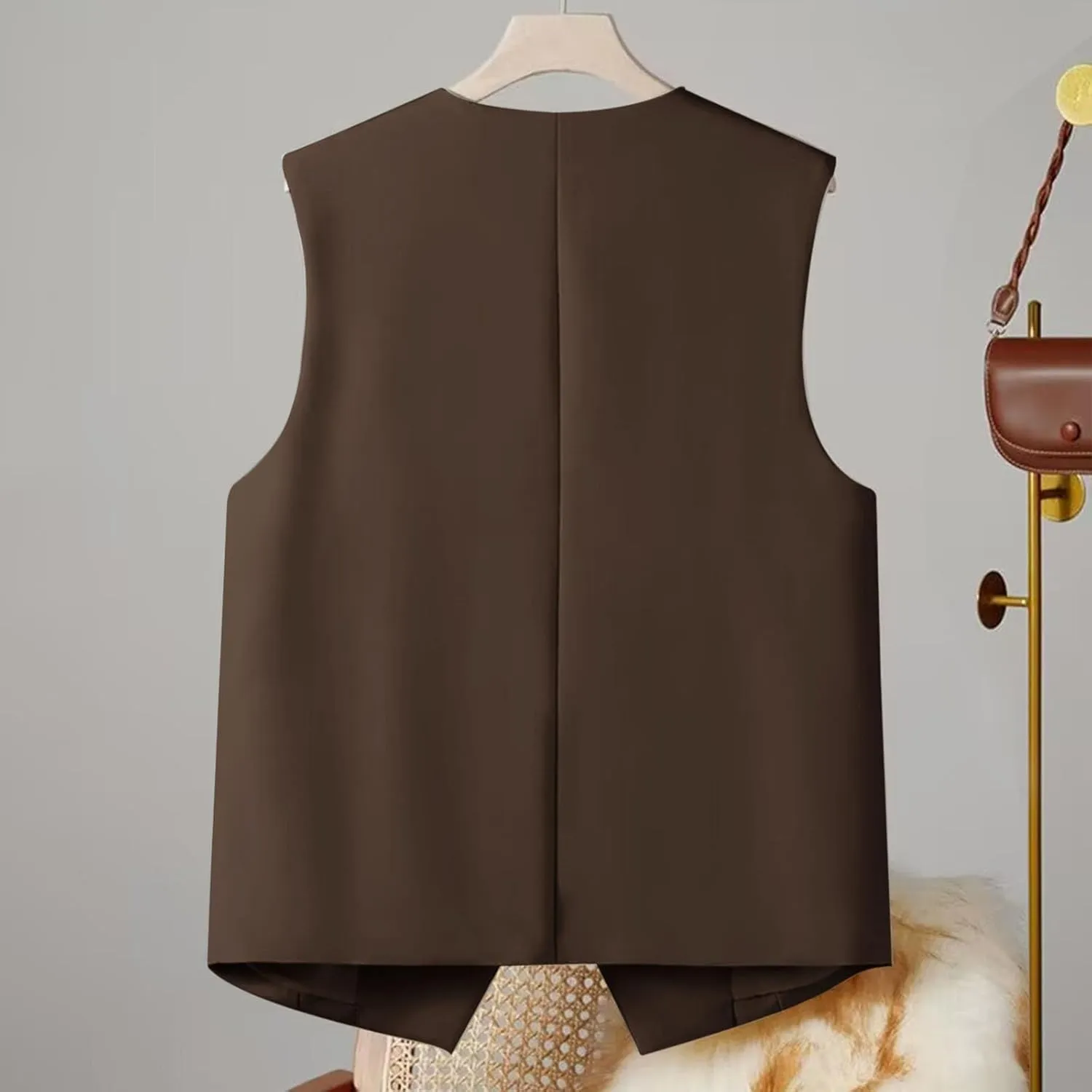Womens Vest Blazers Solid Buttons Sleeveless Waistcoat Tops Blazer Suit Coat Petite Blazer Dressy Casual