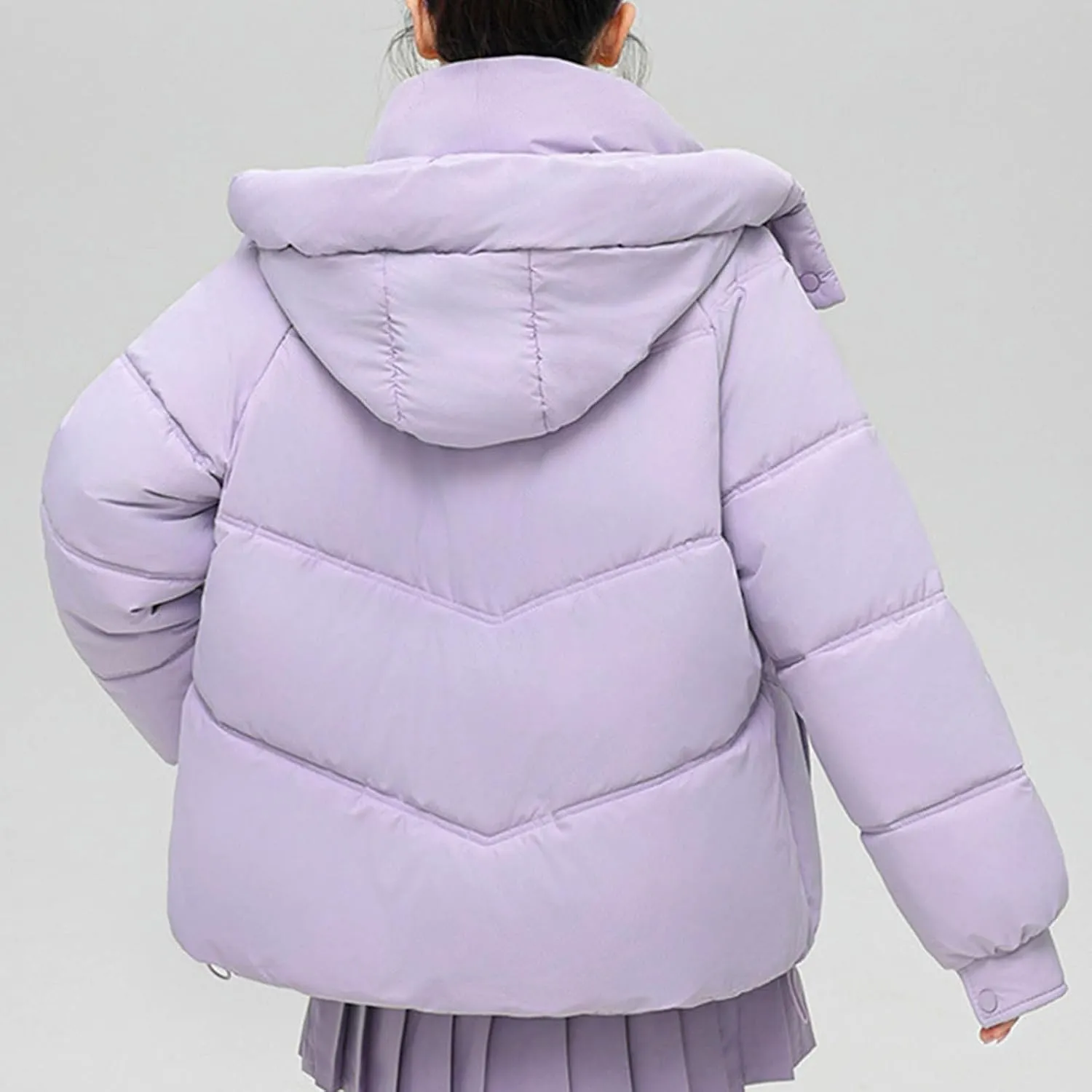 Womens Winter Coats Long Sleeve Puffer Jackets Stand Collar Down Coats Thicken Baggy Short Warm Coats with Pockets