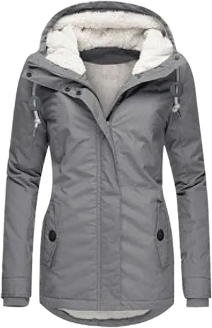Women's Winter Coats Plus Size Warm Sherpa Lined Quilted Jacket Hoodie Long Puffer Parkas Thicken Jacket with Pocket