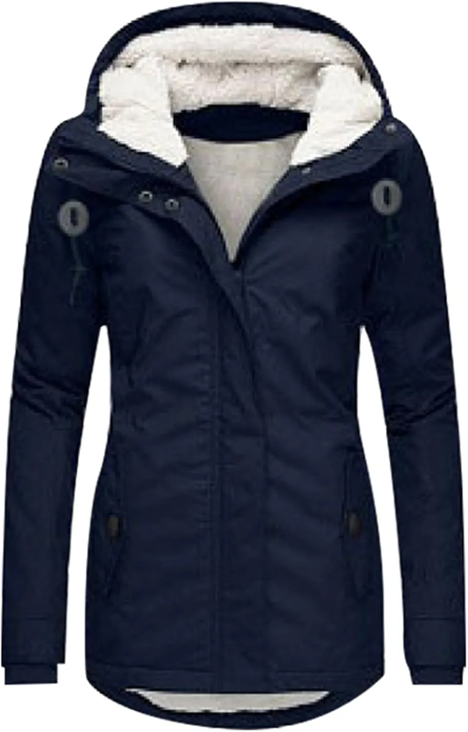 Women's Winter Coats Plus Size Warm Sherpa Lined Quilted Jacket Hoodie Long Puffer Parkas Thicken Jacket with Pocket