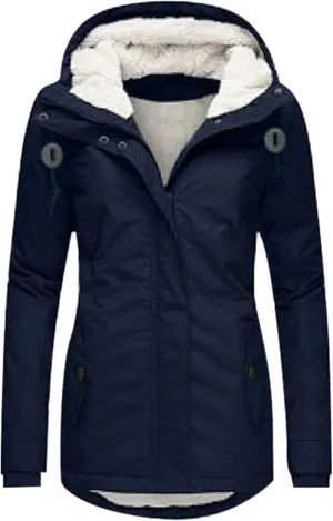 Women's Winter Coats Plus Size Warm Sherpa Lined Quilted Jacket Hoodie Long Puffer Parkas Thicken Jacket with Pocket