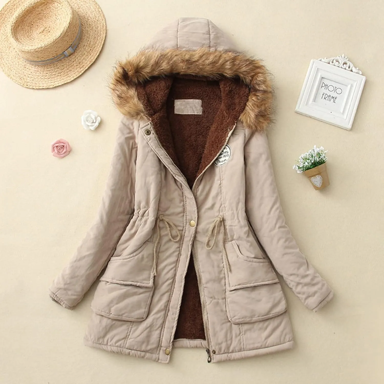 Womens Winter Coats Winter Mid Lenght Down Puffer Coats Ladies Lightweight Jackets With Hood Plus Size Wool Coats