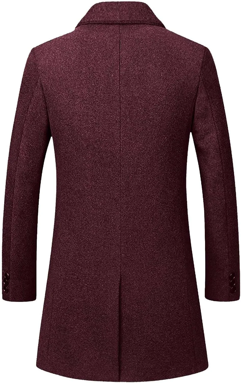 Zeiyignr Mens Wool Blend Coat Winter Trench Coats Business Lapel Collar Single Breasted Overcoat Classic Peacoat With Pockets