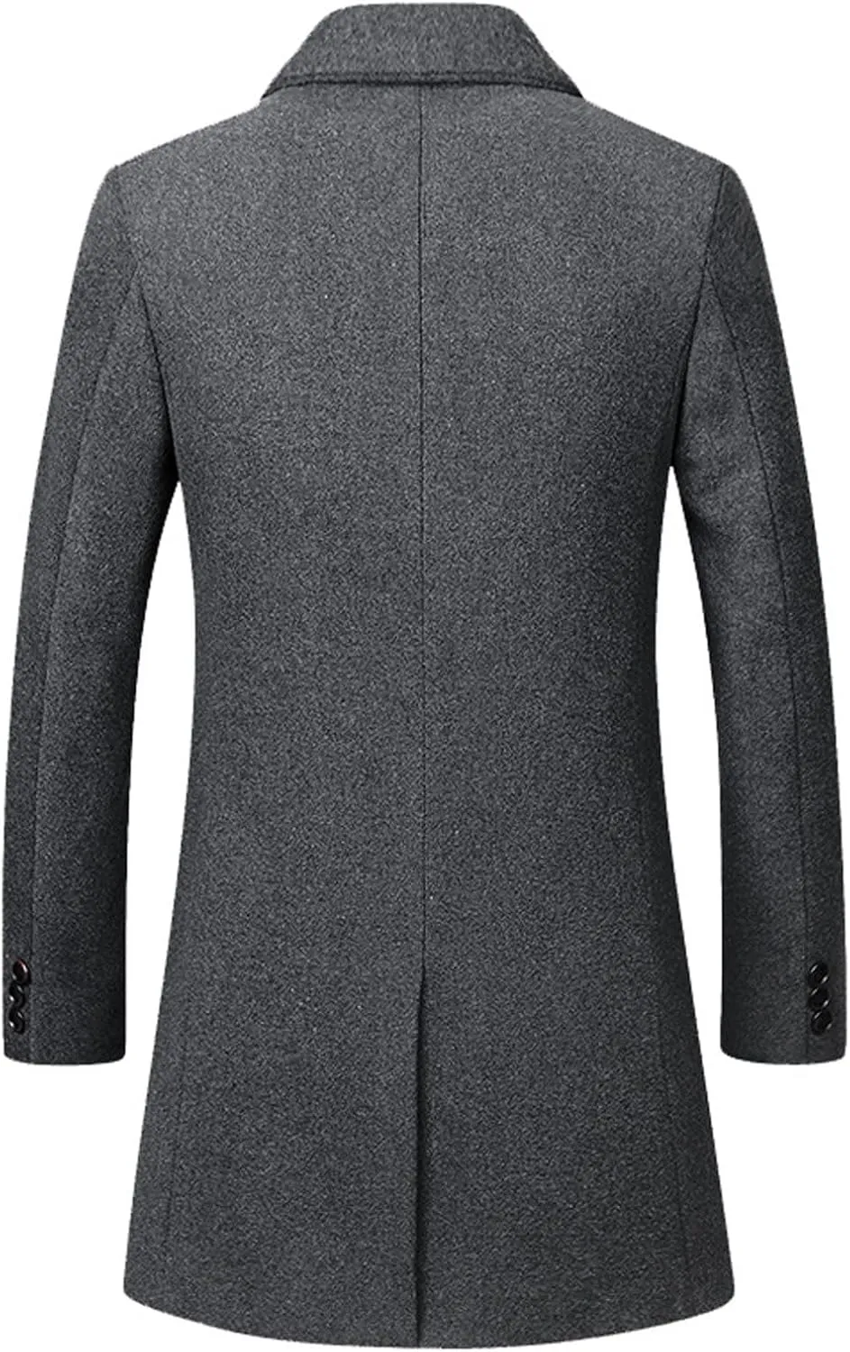 Zeiyignr Mens Wool Blend Coat Winter Trench Coats Business Lapel Collar Single Breasted Overcoat Classic Peacoat With Pockets