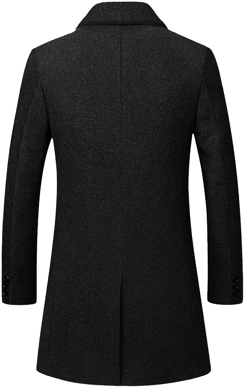 Zeiyignr Mens Wool Blend Coat Winter Trench Coats Business Lapel Collar Single Breasted Overcoat Classic Peacoat With Pockets