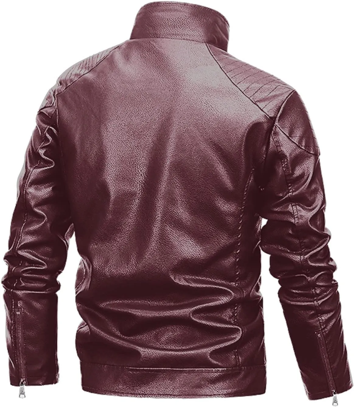 ZYXTIM Men's Classic Fit PU Faux Fur Leather Jackets Winter Sherpa Fleece Lined Aviator Bomber Jacket Windbreaker Outwear